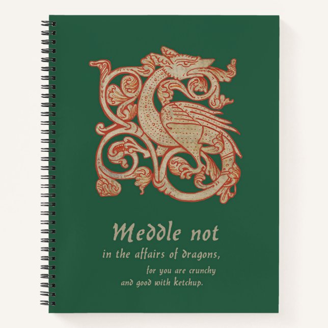 Medieval Dragon Spiral Notebook Notizbuch (Vorderseite)