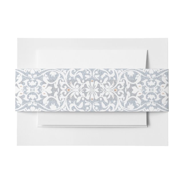 Medieval Fantasy Frame Blue Gold Etching Wedding Einladungsbanderole (Vorderseite Beispiel)