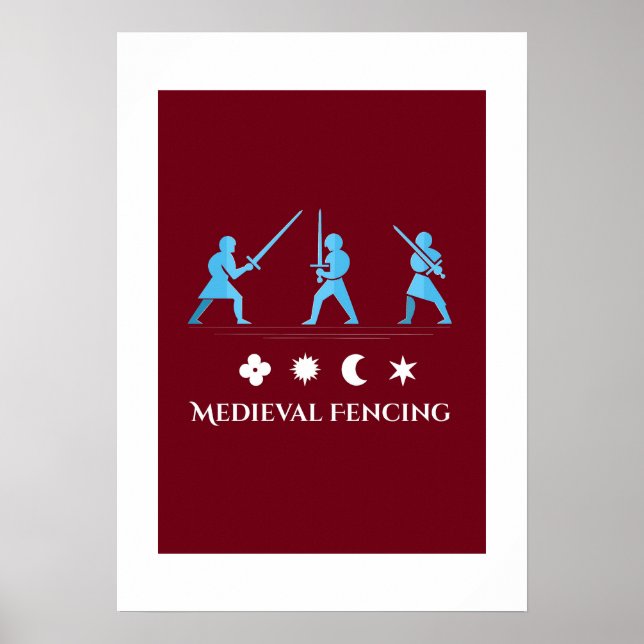 Medieval Fencing – Minimal Knight Guards Poster (Vorne)