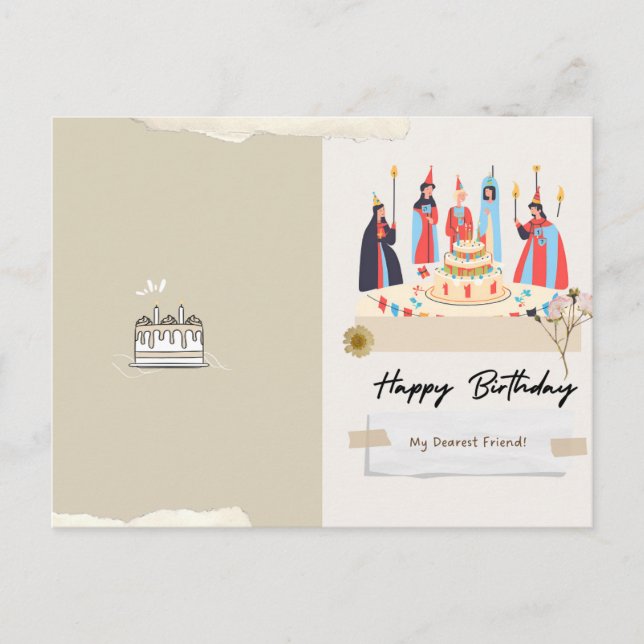 Médiéval Geburtstagskarte Postkarte (Vorderseite)