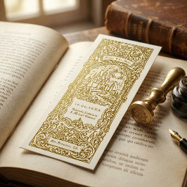 Medieval Gold Wedding Bookmark Save The Date Einladung
