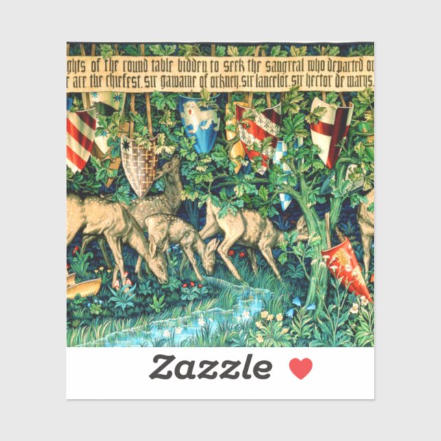 Medieval King Arthur William Morris Aufkleber (Blatt)