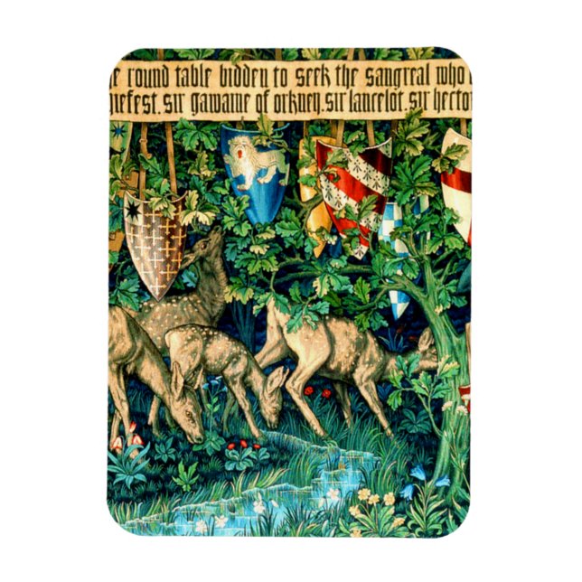 Medieval King Arthur William Morris Magnet (Vertikal)