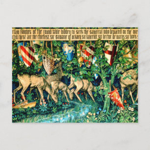Medieval King Arthur William Morris Postkarte