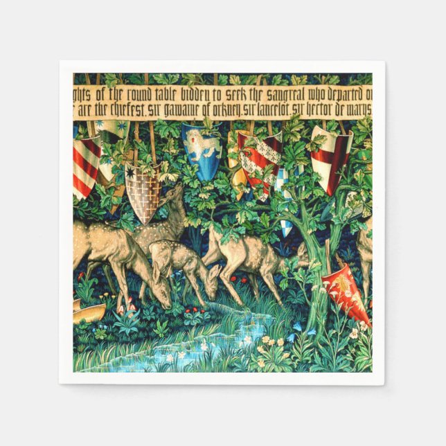 Medieval King Arthur William Morris Serviette (Vorderseite)