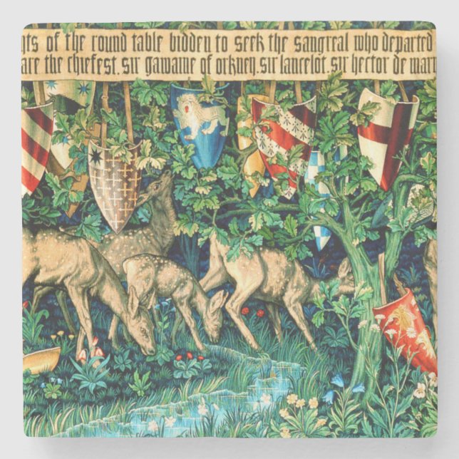 Medieval King Arthur William Morris Steinuntersetzer (Vorderseite)