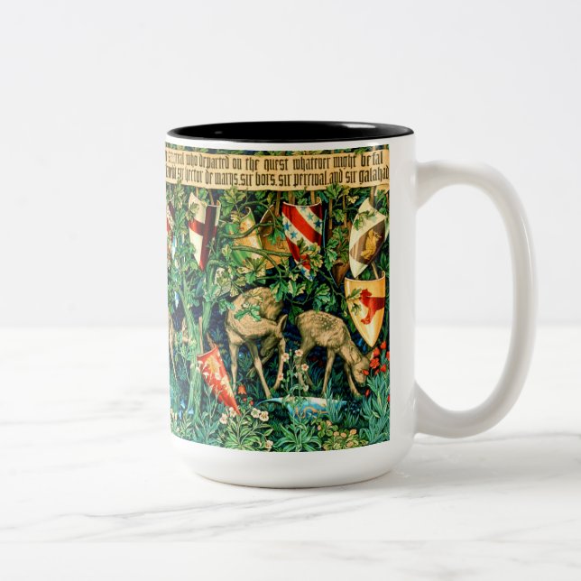 Medieval King Arthur William Morris Zweifarbige Tasse (Rechts)