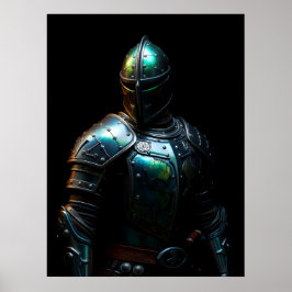 Medieval Knight Armor, Abstract Colors Poster