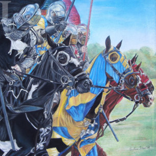 Medieval Knights Jousting Horses Art Armbanduhr
