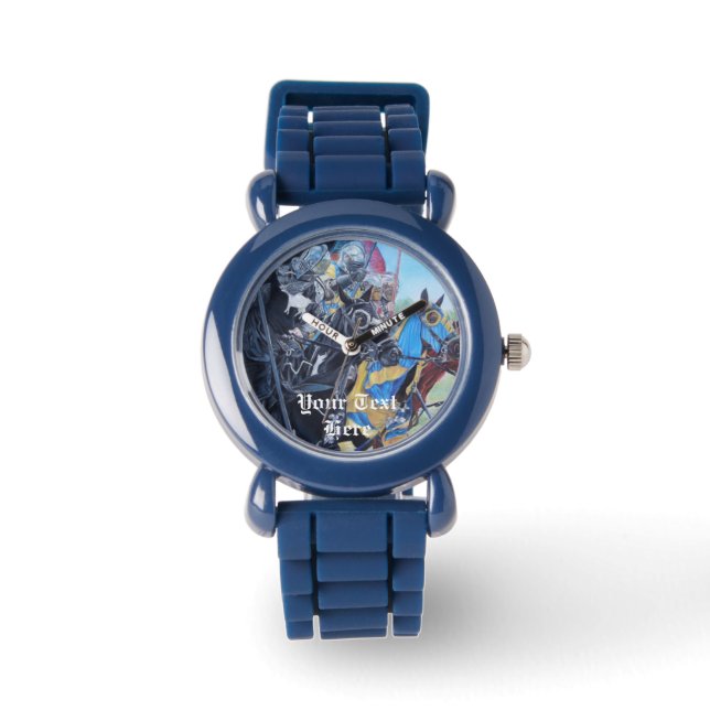 Medieval Knights Jousting Horses Art Armbanduhr (Vorderseite)