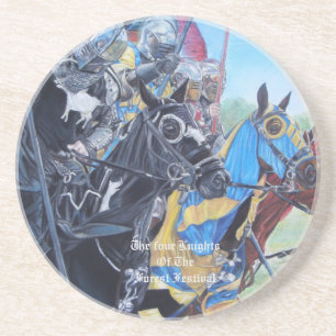 Medieval Knights Jousting Horses Art Getränkeuntersetzer