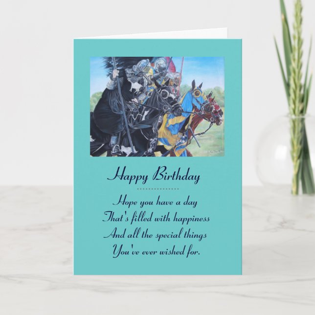 Medieval Knights Jousting Horses Art Karte (Vorderseite)