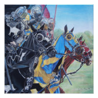 Medieval Knights Jousting Horses Art