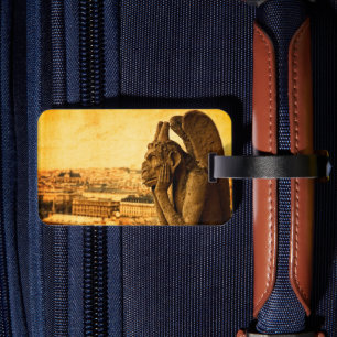 Medieval Le Stryge Gargoyle at Notre Dame, Paris Gepäckanhänger