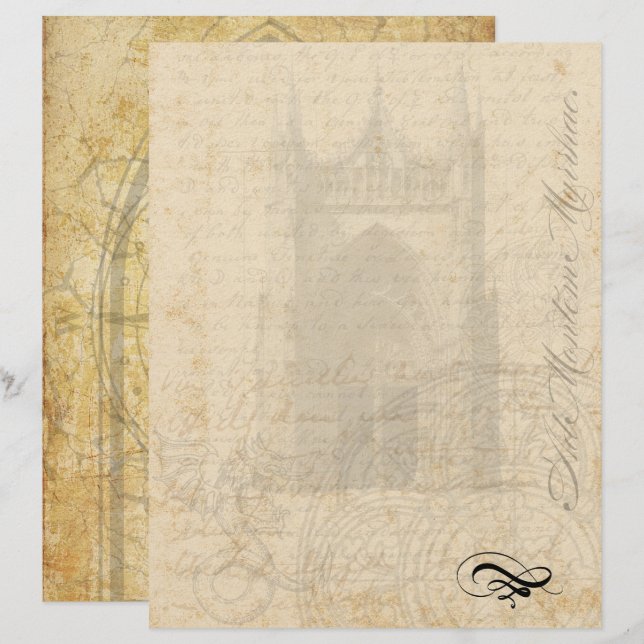 Medieval Letterhead - Palimpsest Briefbogen (Vorne/Hinten)