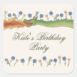 Medieval Ren Faire dragon Quadratischer Aufkleber