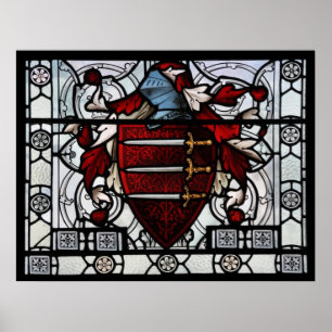 Medieval Stained Glass Panel Poster