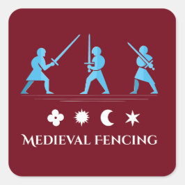 Medieval Sword Guards – Minimal Three Stances Quadratischer Aufkleber