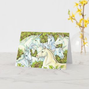 MEDIEVAL UNICORN HERDE, PFERDE, STALLION Fantasy Karte