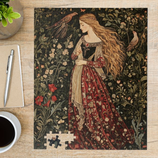 Medieval Vintage Maiden Art Nouveau Floral Puzzle (Von Creator hochgeladen)