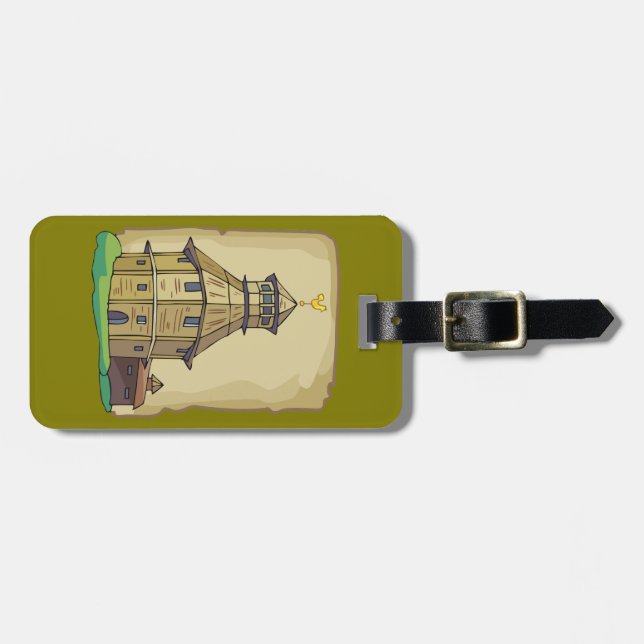 Medieval Wooden Watchtower and Fortress Gepäckanhänger (Vorderseite horizontal)