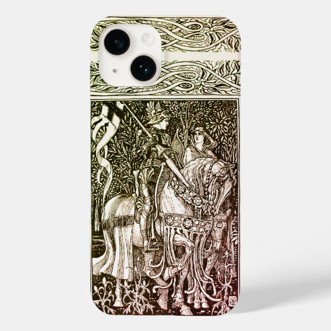 MEDIEVALE LEGENDS Lady and Knight Horseback Floral Case-Mate iPhone Hülle (Rückseite)