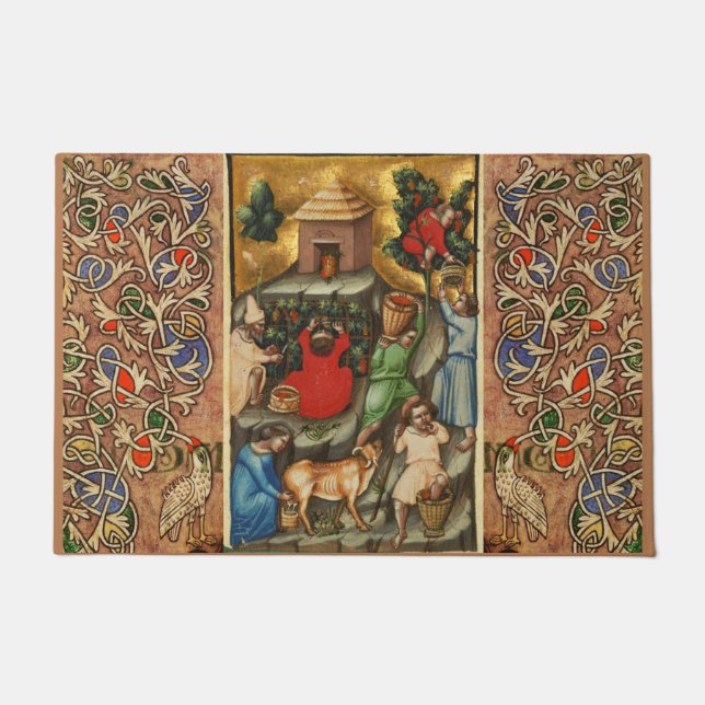 MEDIEVALISIERTE WEINHALBUNG HARVEST Antique Grapev Fußmatte (Vorderseite)