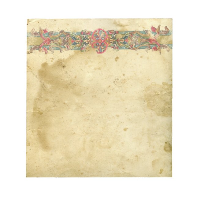 Medievel Floral Banner Notizblock (Vorderseite)