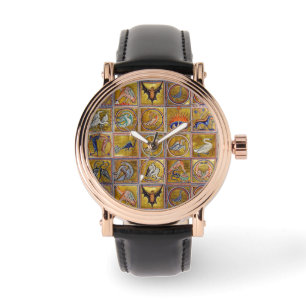 MEDIEVENT BESTIARY, FANTASTISCHE TIERE, GOLD ROT B ARMBANDUHR