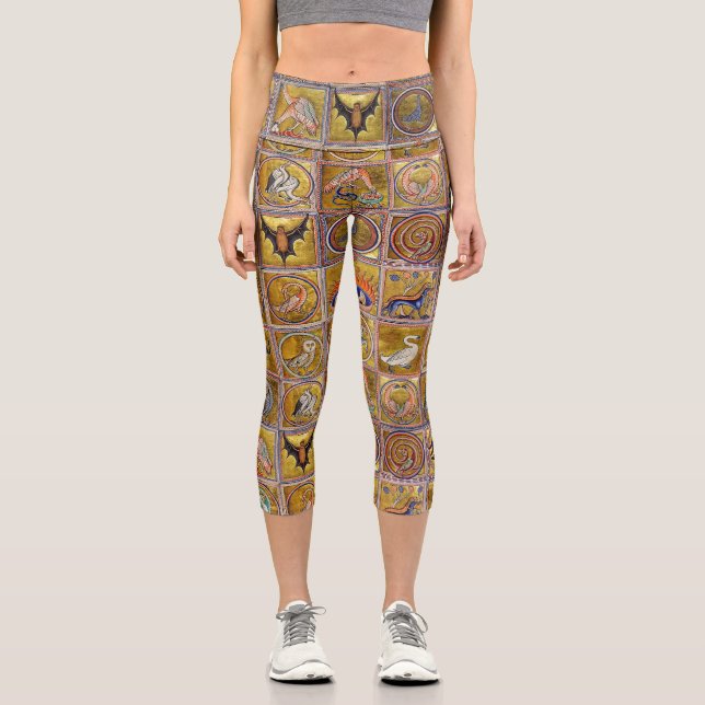 MEDIEVENT BESTIARY, FANTASTISCHE TIERE, GOLD ROT B CAPRI LEGGINGS (Vorderseite)