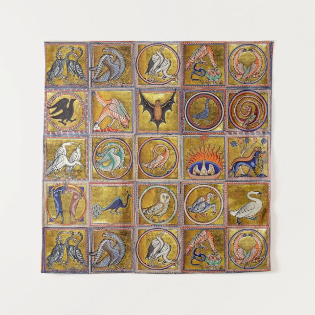 MEDIEVENT BESTIARY, FANTASTISCHE TIERE, GOLD ROT B WANDTEPPICH (Vorderseite)