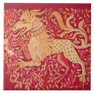 MEDIEVENT BESTIARY Lion like Beast in Red Fliese
