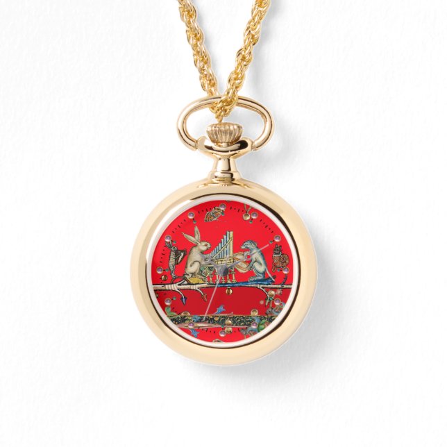 MEDIEVENT BESTIARY MAKING MUSIC, Kaninchen, Hunde  Armbanduhr (Vorderseite)