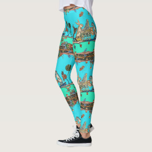 MEDIEVENT BESTIARY MAKING MUSIC, Rabbit, Hund Blue Leggings