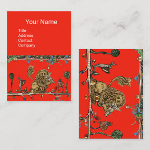 MEDIEVENT BESTIARY MAKING MUSIC Violinist Lion,Har Visitenkarte