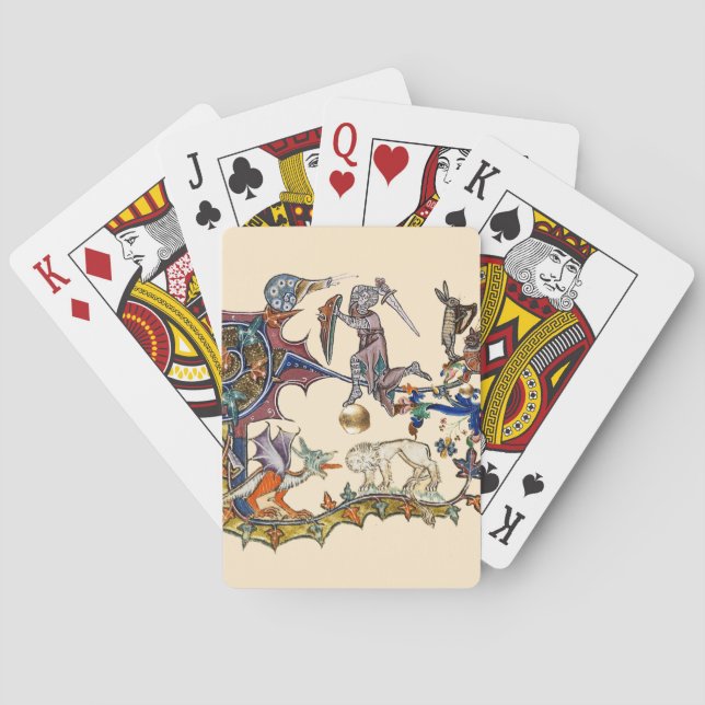 MEDIEVENT BESTIARY WAR Snail vs Knight ,Dragon.Lio Spielkarten (Rückseite)