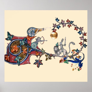 MEDIEVENT BESTIARY WAR Snails, Killer Rabbit, Lion Poster