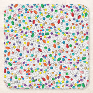 Medikation Krankenpflege Ärztliche Pille Design Rechteckiger Pappuntersetzer