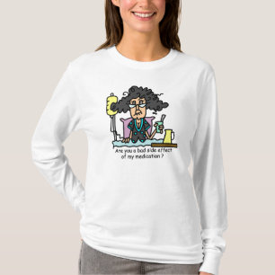 Medikations-Nebenwirkungs-dunkles Haar T-Shirt