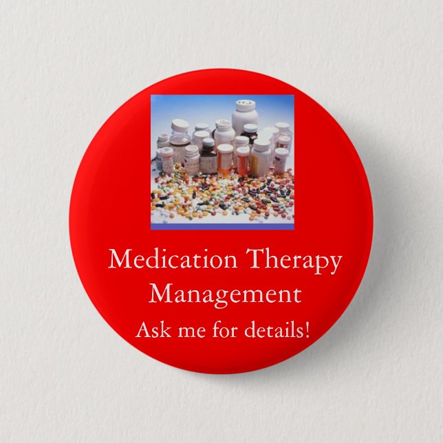 Medikations-Therapie-Management, fragen m… Button (Vorderseite)