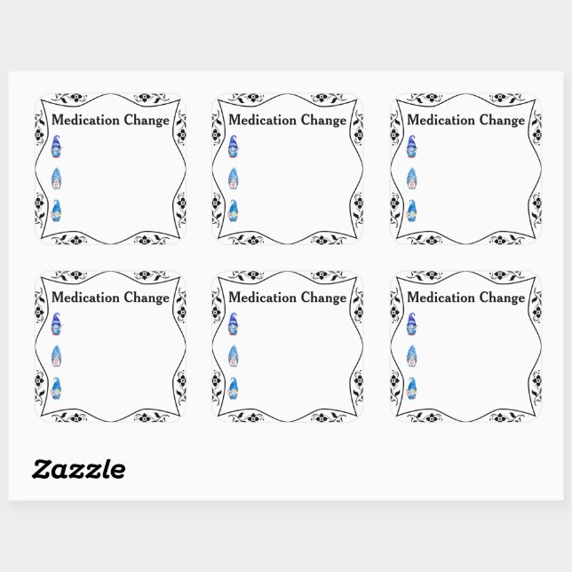 Medikationswechsel Gesundheitsblatt Quadratischer Aufkleber (Blatt)