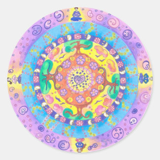 Medilludesign - Mandala Meditation Runder Aufkleber