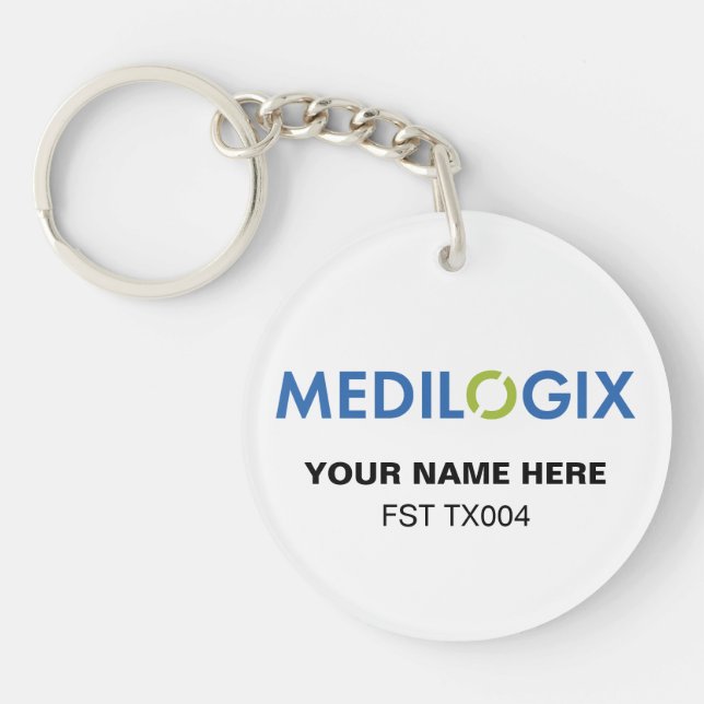 MEDILOGIX Keychain Round Add Text Schlüsselanhänger (Vorderseite)