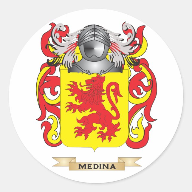 Medina Coat of Arms (Familienwappen) Runder Aufkleber (Vorderseite)