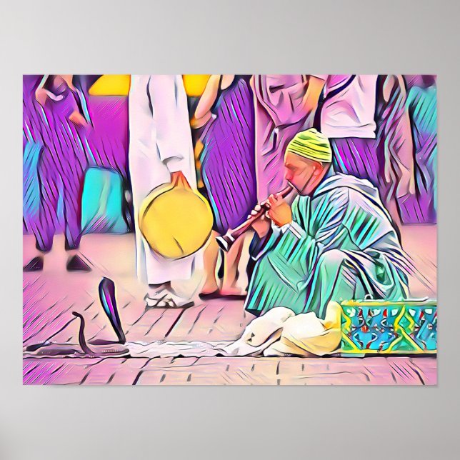 Medina Mystique - Schlange Charmer von Marrakesch Poster (Vorne)