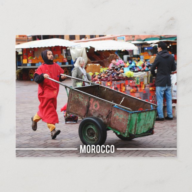 Medina von Marrakesch - Marrakesch Souk, Marokko Postkarte (Vorderseite)