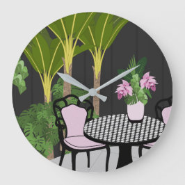 Medinilla Garden Courtyard Große Wanduhr