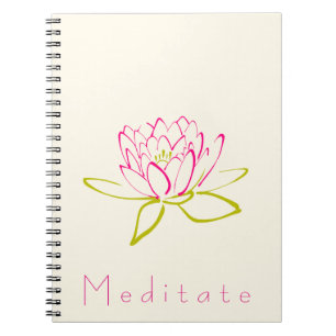 Meditat Lotus Blume / Wasserlilie Illustratio Notizblock