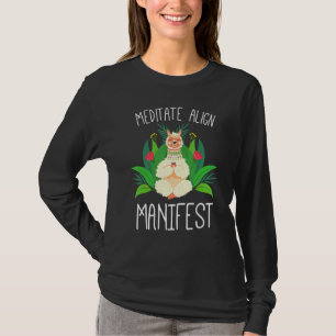 Meditate Aligation Manifest Niedlich Llama Doing Y T-Shirt