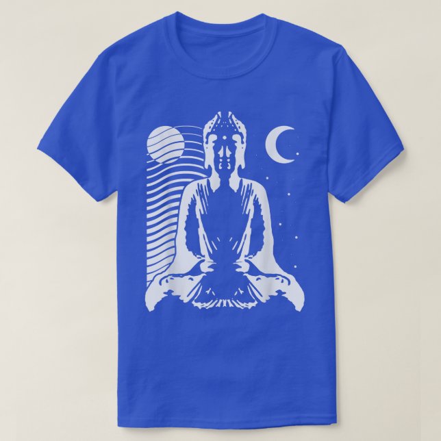 Meditating Buddha in Yin Yang style with day and n T-Shirt (Design vorne)